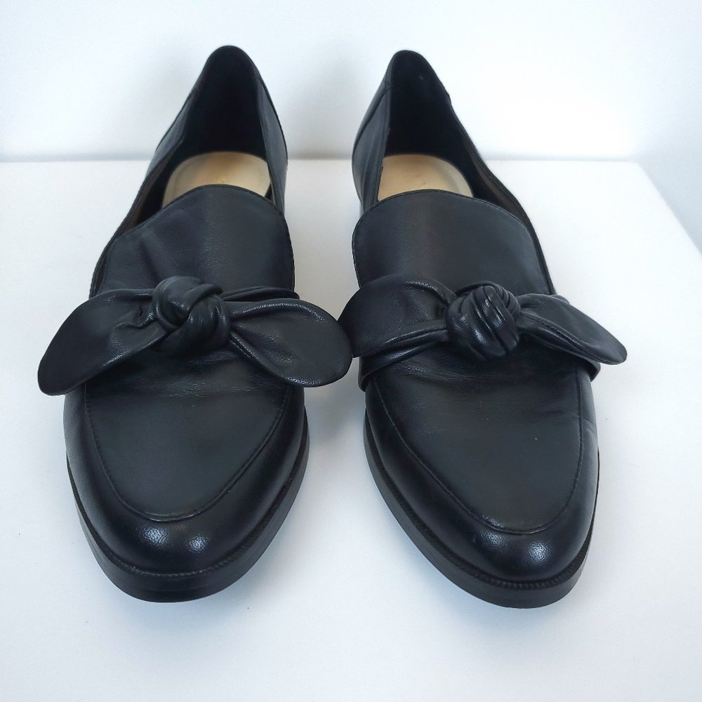 Nine West Hadreao Leather Bow Loafer Flats